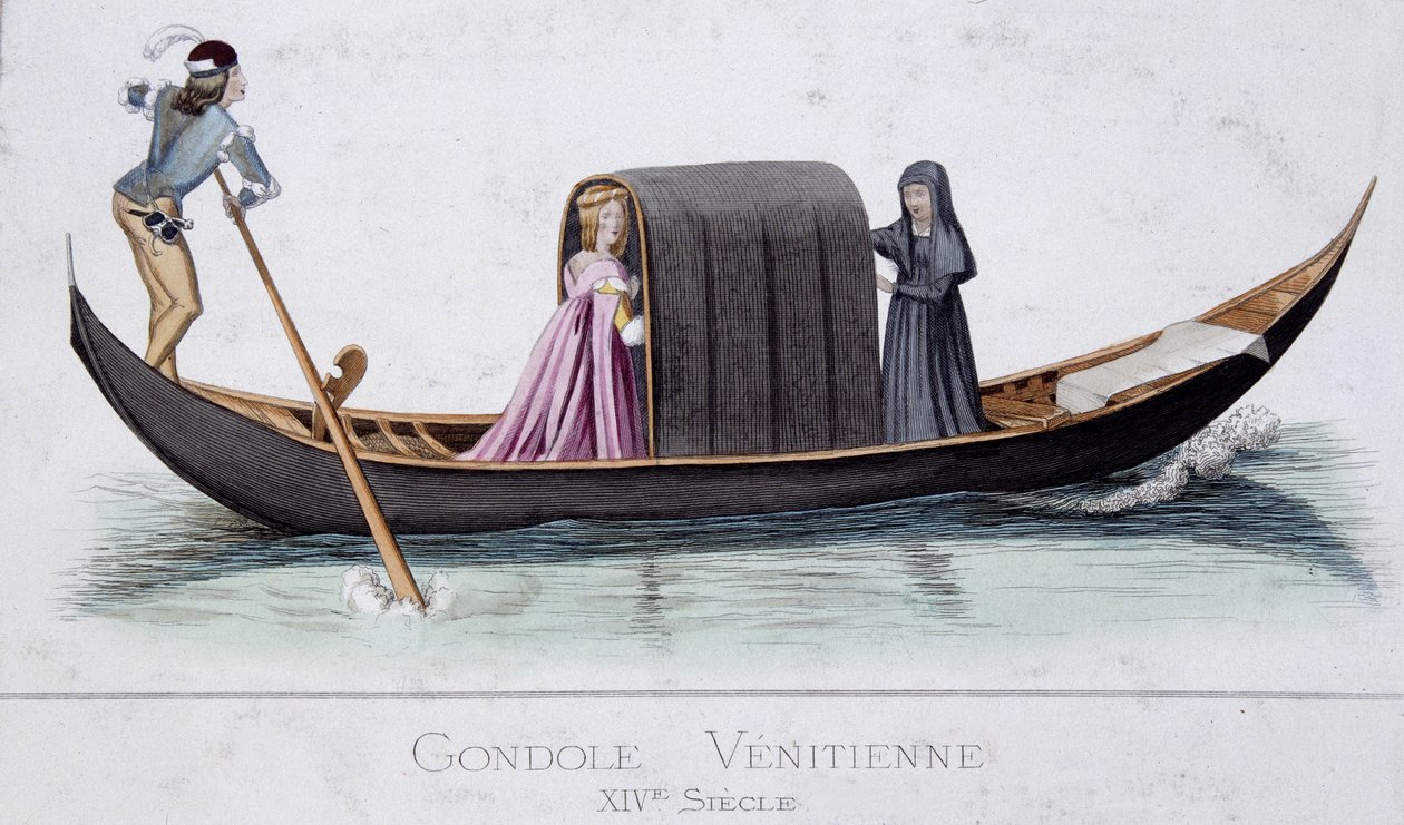 Venetiansk gondol fra 1300-tallet av Unknown artist