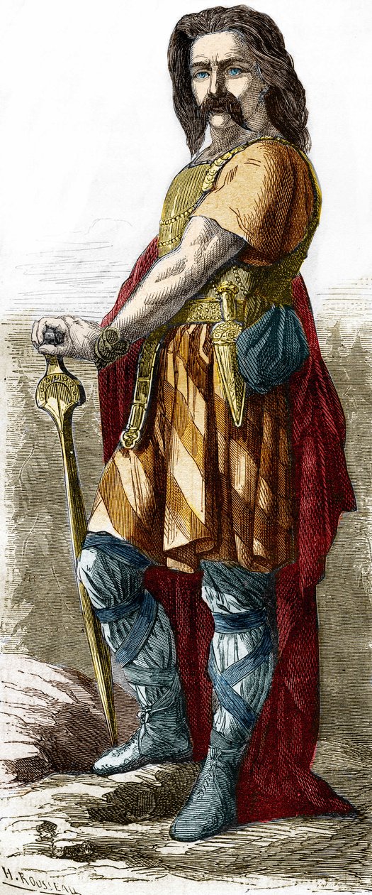 Vercingetorix (ca. 72-46 f.Kr.), Gallia-høvding. av Unknown artist