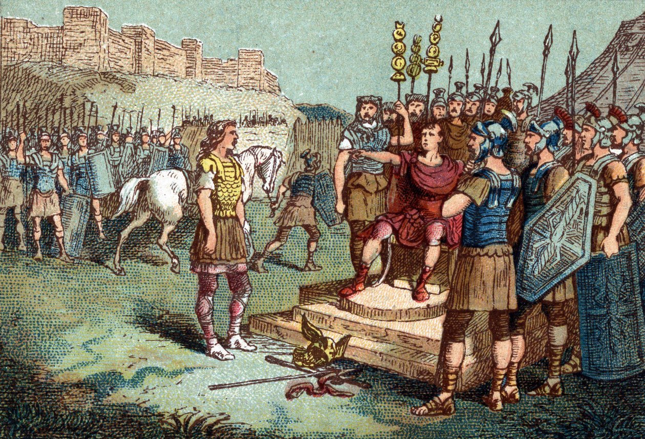 Vercingétorix, Gallic leader, went to Julius Caesar in 52 BC. av Unknown artist