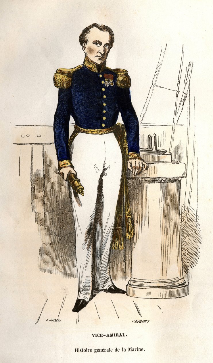 Viseadmiral. I "" General History of the Navy"" av Van Tenac av Unknown artist