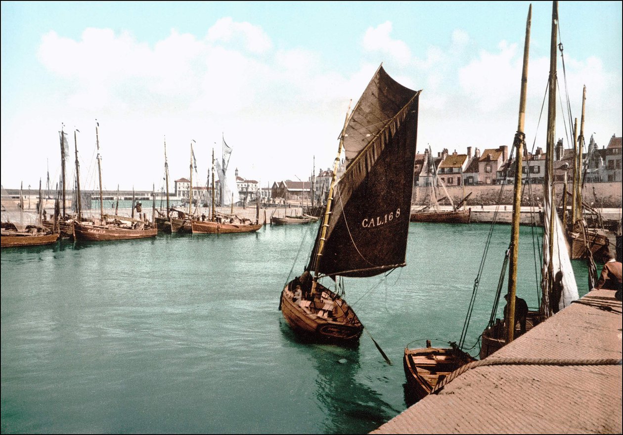 Utsikt over Calais, havnen. Photochrome v. 1890. av Unknown artist