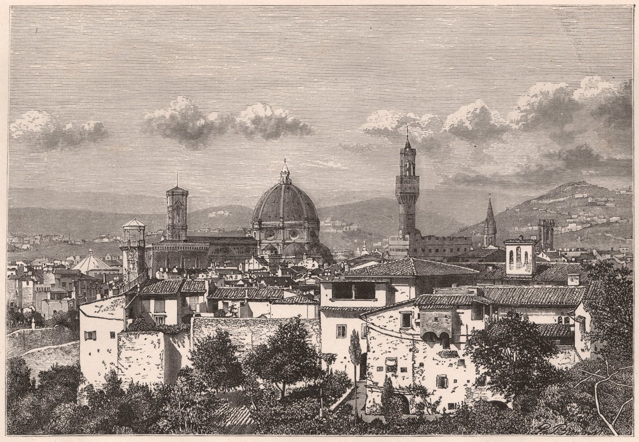 Utsikt over Firenze på XIX århundre av Unknown