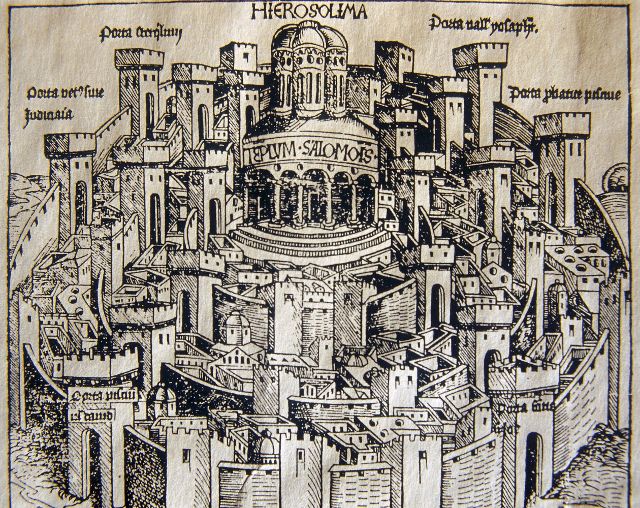 Utsikt over Jerusalem i middelalderen av Unknown artist