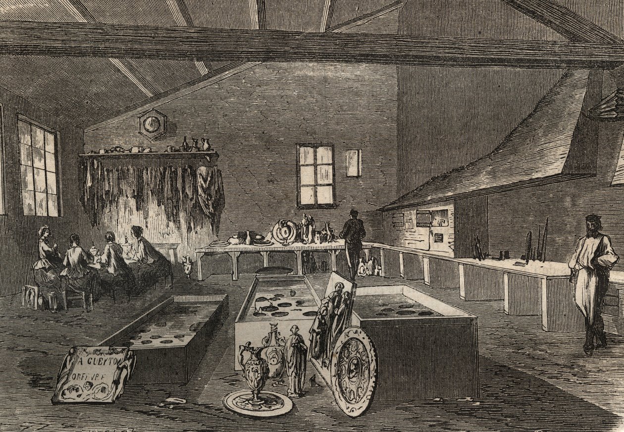 Utsikt over Mr. Gueytons galvaniseringsverksteder. av Unknown artist