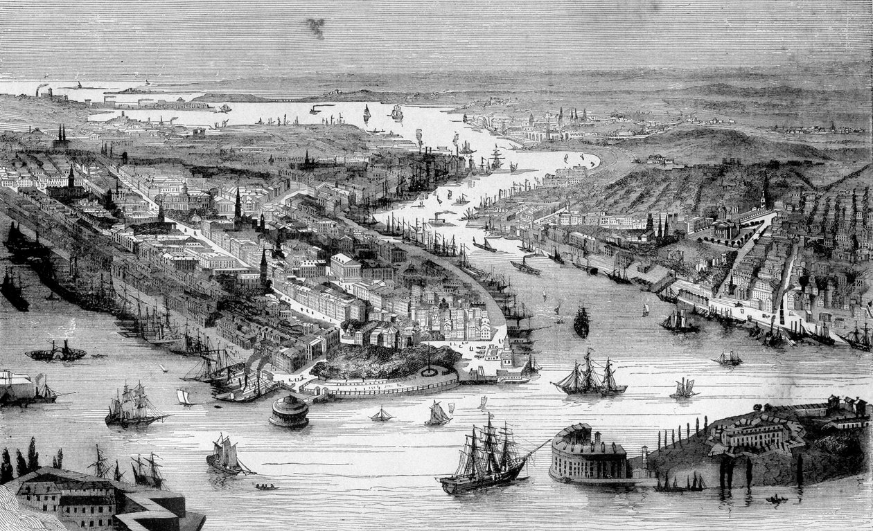 Utsikt over New York rundt 1840. av Unknown artist