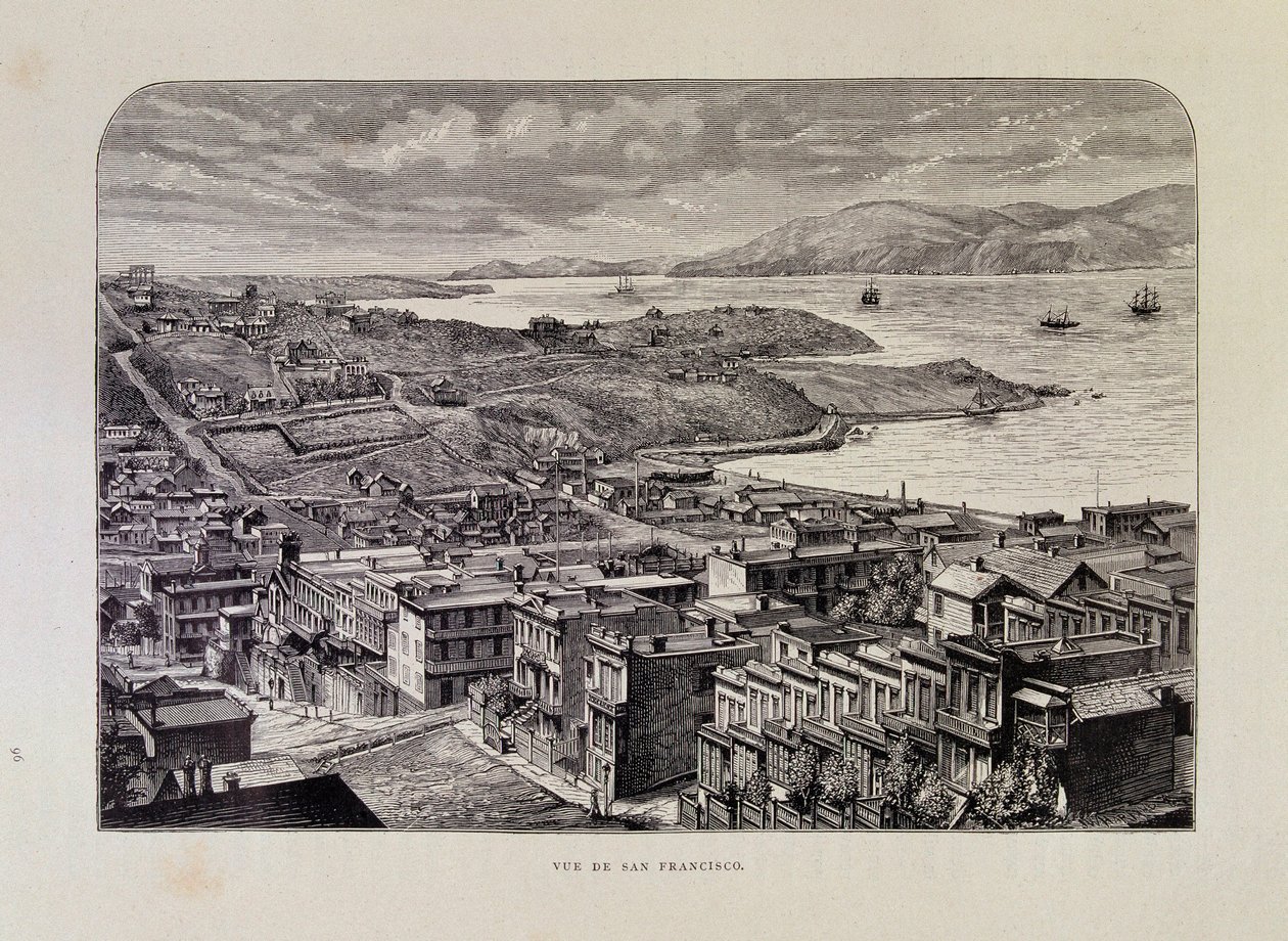 Utsikt over San Francisco på 1800-tallet av Unknown artist