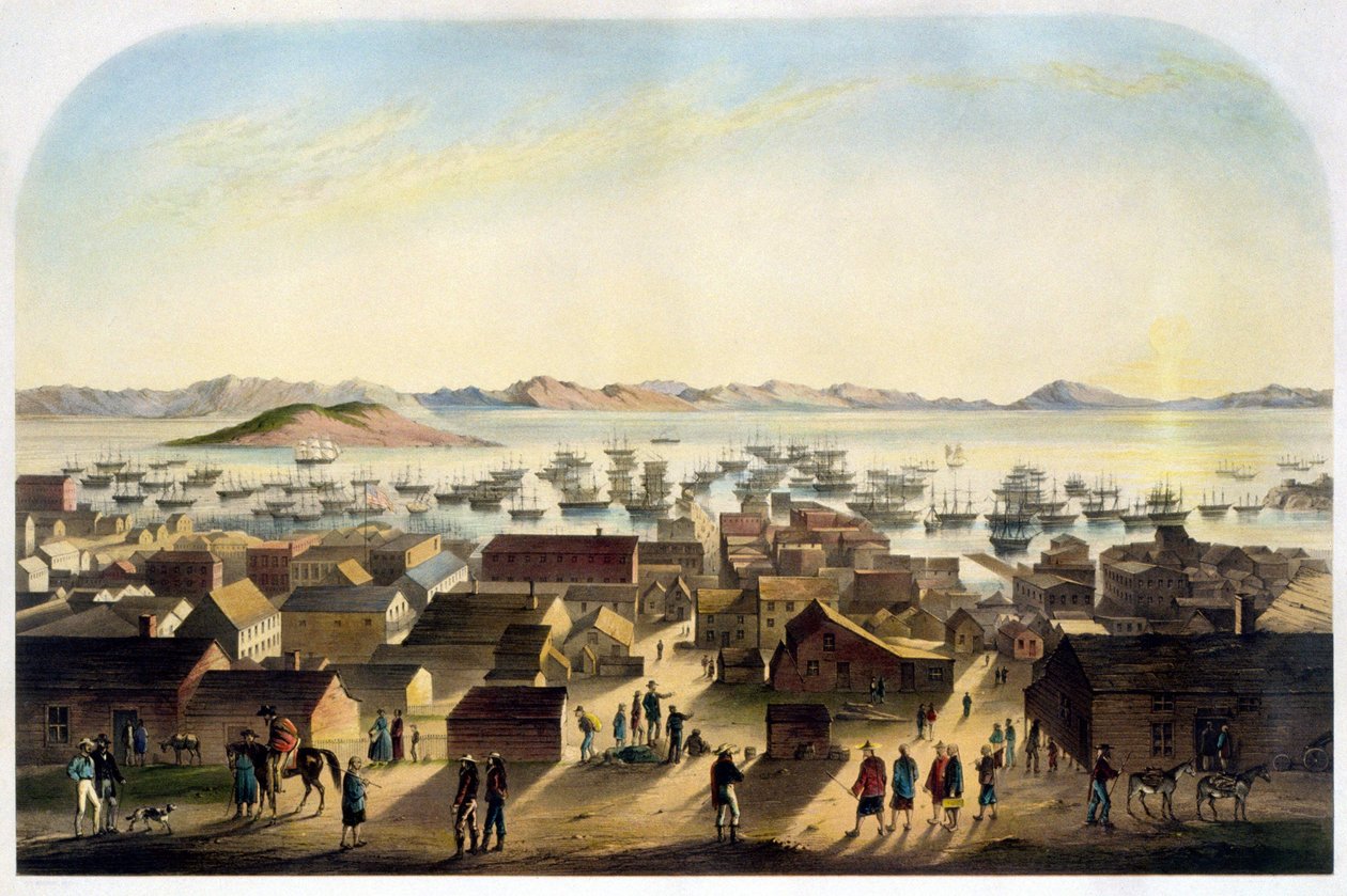 Utsikt over San Francisco. sd. ca. 1860 av Unknown artist