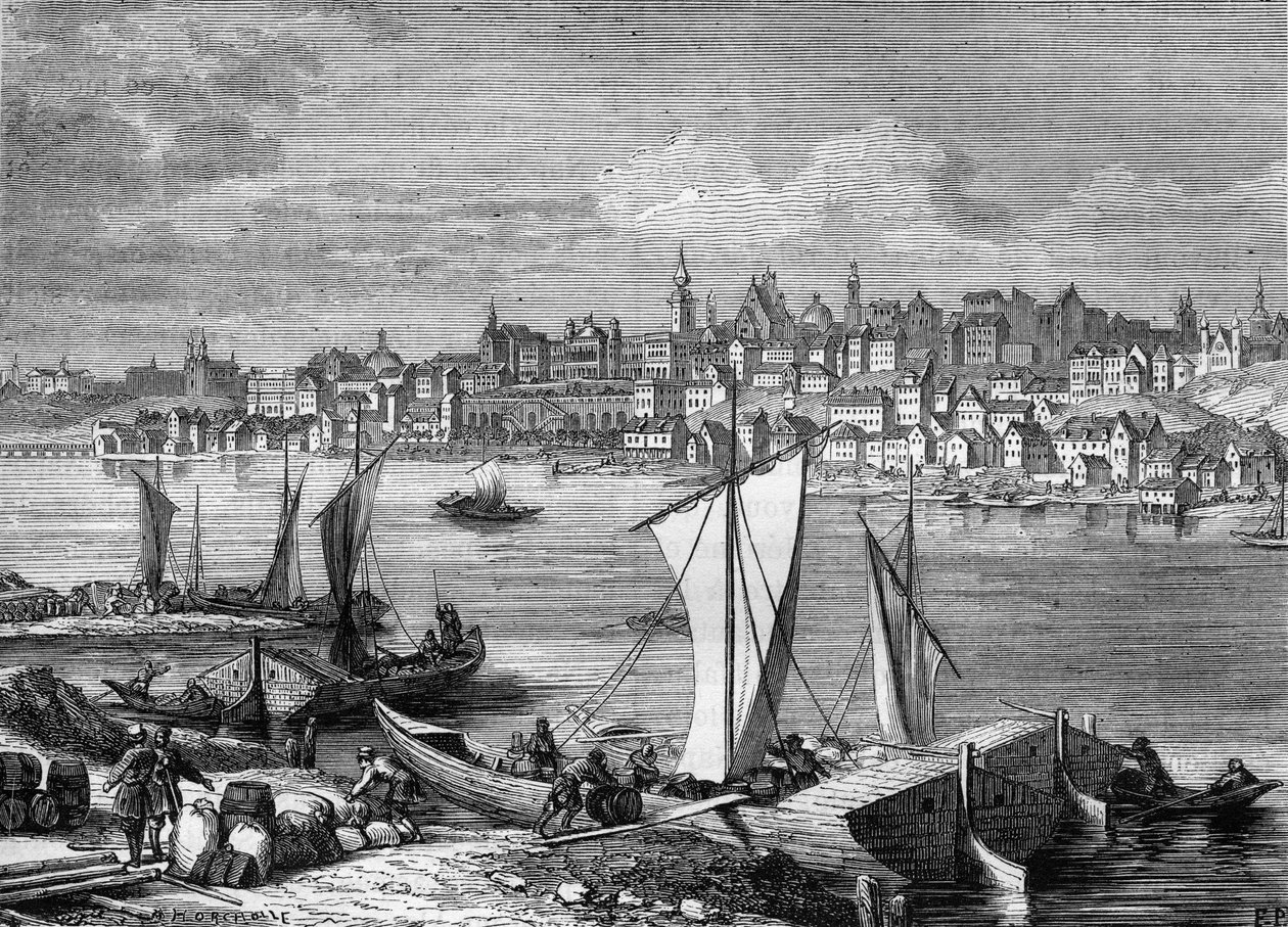View of Warsaw city in Poland in 1812. av Unknown artist