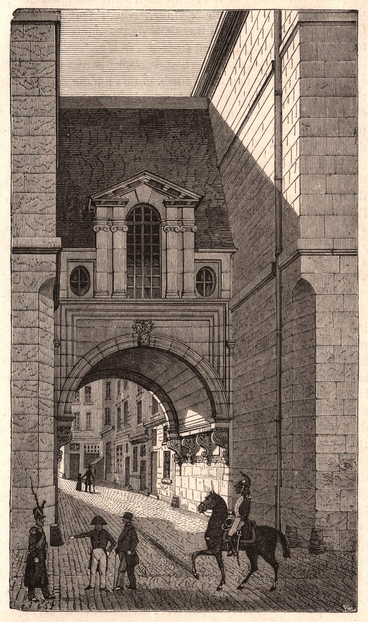 Utsikt over en renessansebygning fra Henry IIs periode i Nazareth Street i Paris, Frankrike av Unknown