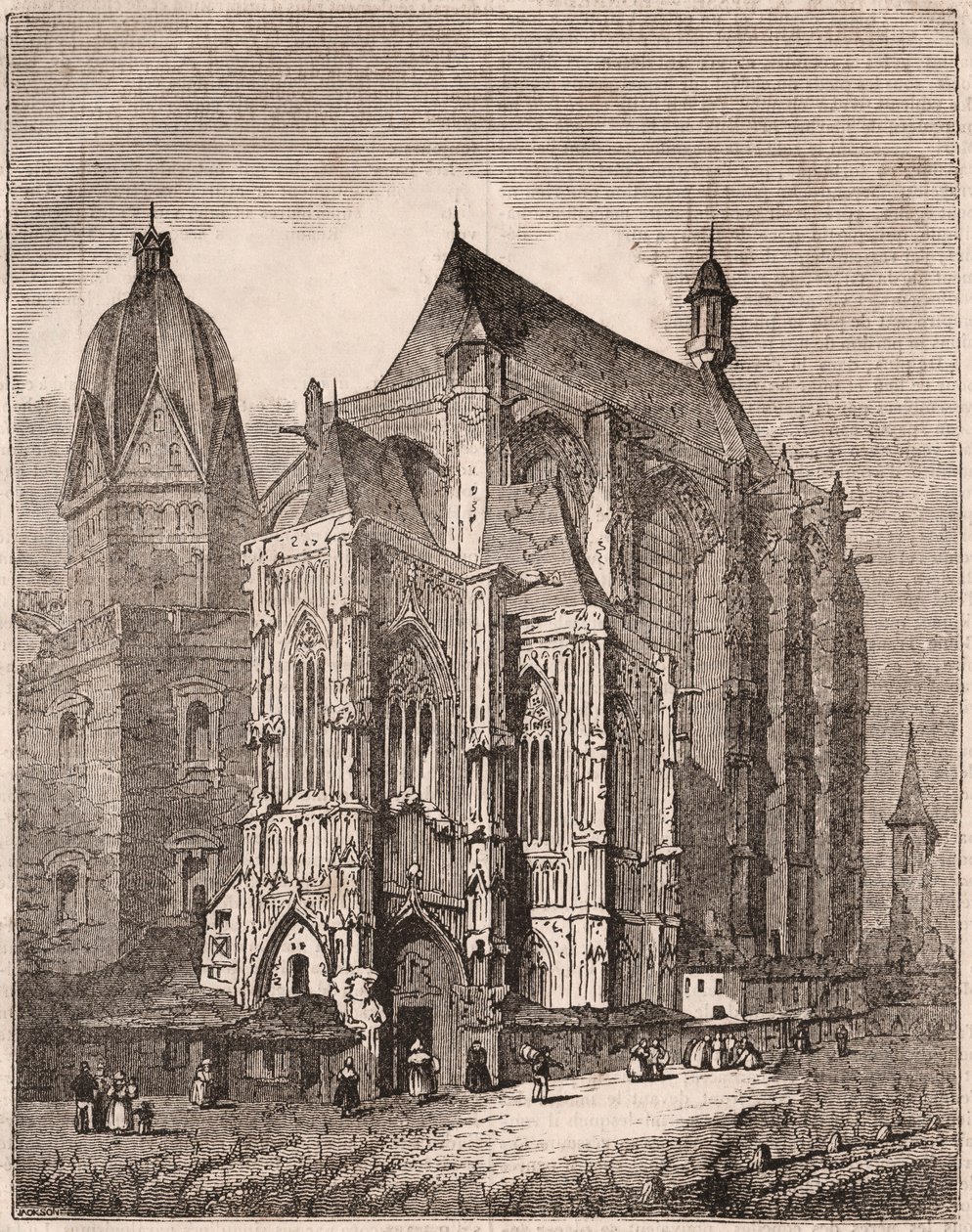 Utsikt over katedralen i Aachen, Rheinland-Westfalen, Tyskland av Unknown