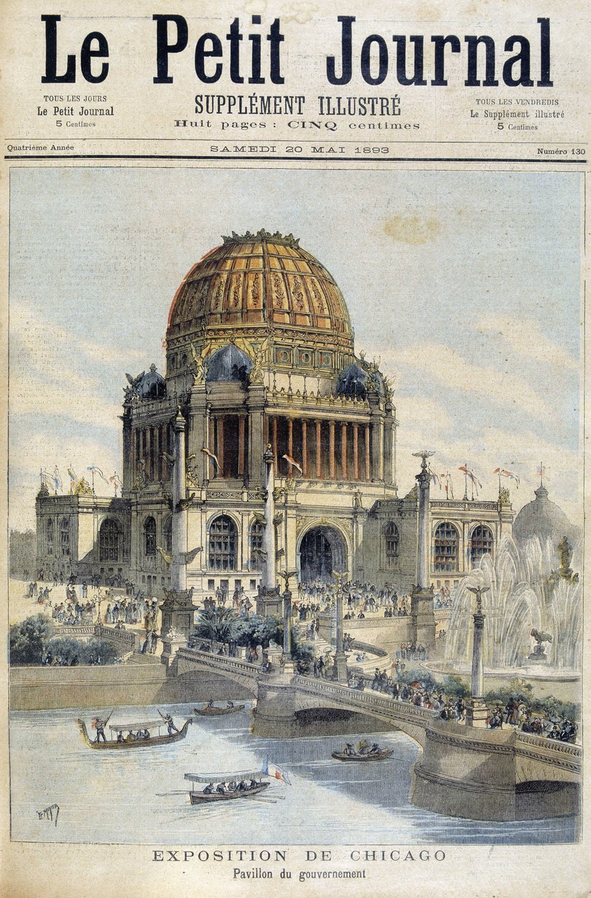 Utsikt over Chicago-utstillingen: The Palace of the Government - i "" The Petity Journal"" av Unknown artist
