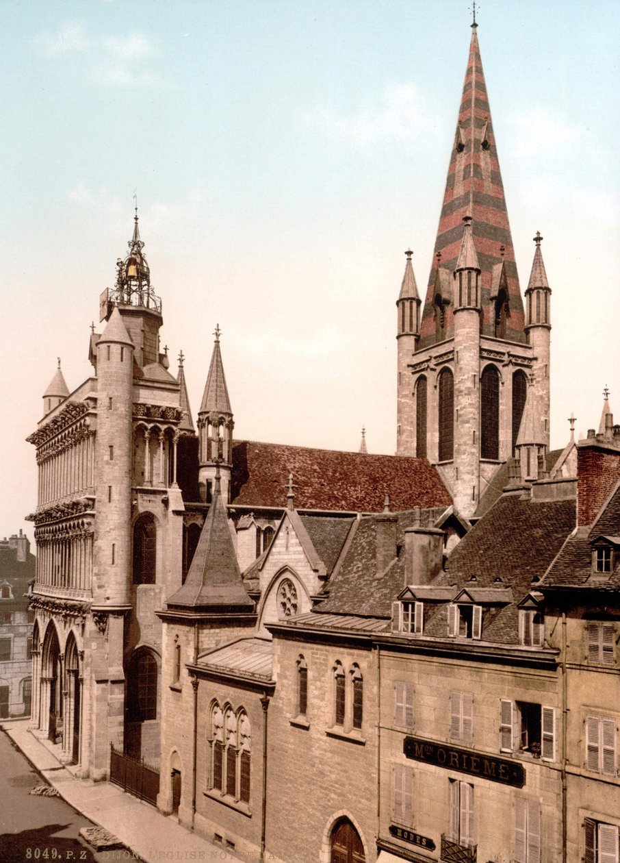Utsikt over kirken Notre Dame i Dijon. Photochrome v. 1890. av Unknown artist