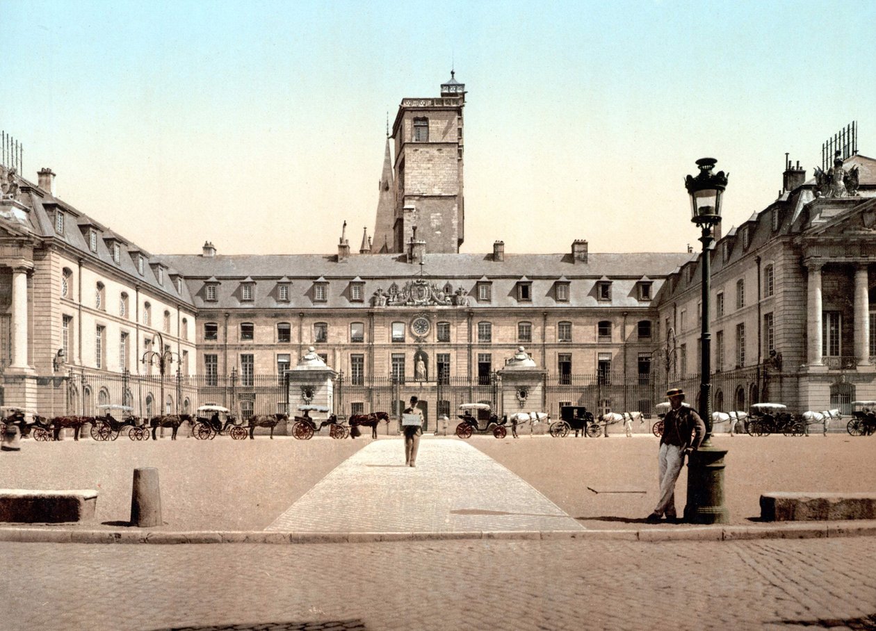 View of the City Hall in Dijon. Photochrome v. 1890. av Unknown artist