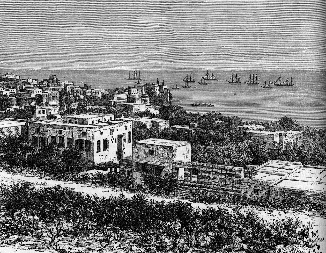 View of the City of Beirut. Engraving in “The Journal of Youth”” av Unknown artist