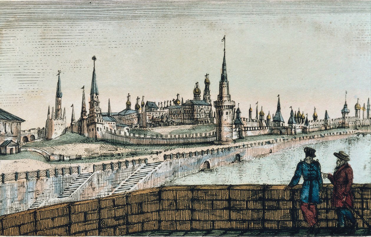 Utsikt over Kreml i Moskva, fra "Travels" av Edouard de Montule av Unknown artist
