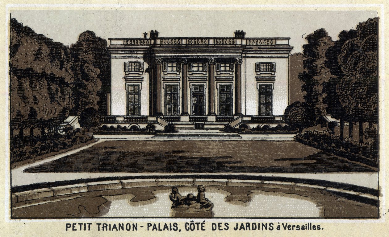 Utsikt over Peer Trianon i hagene i Versailles. av Unknown artist