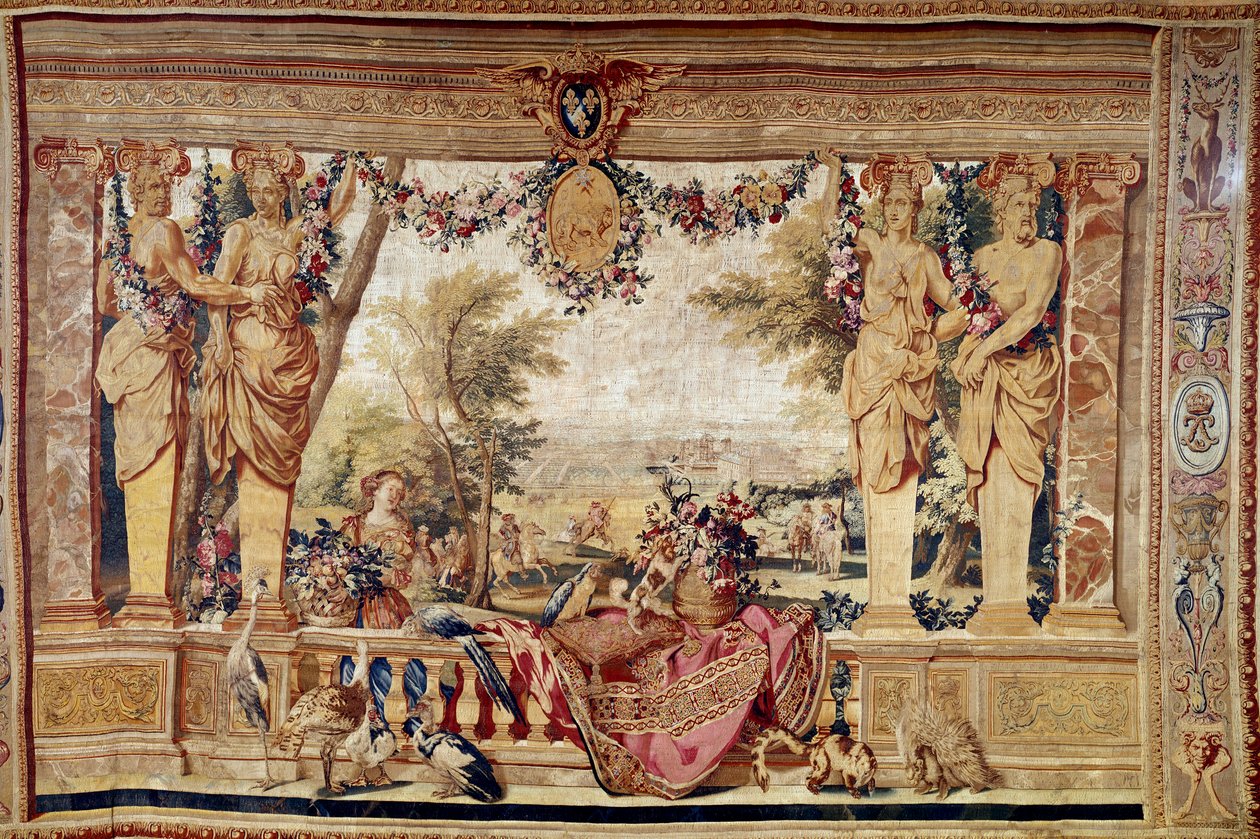 Utsikt over slottet i Vincennes. 1600-talls billedvev. Paris, nasjonale møbler av Unknown artist