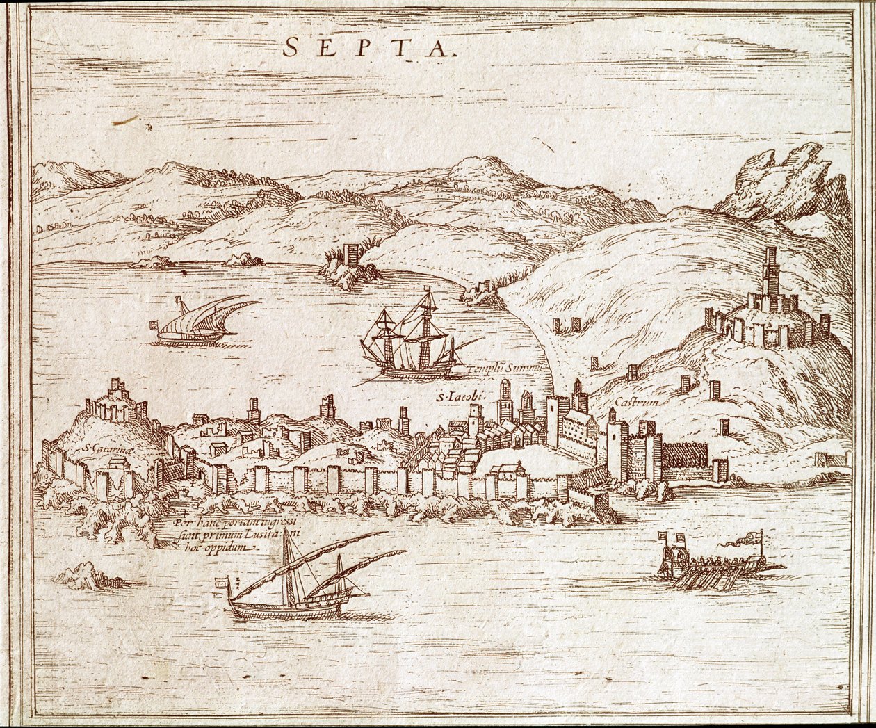Utsikt over byen Ceuta av Unknown artist