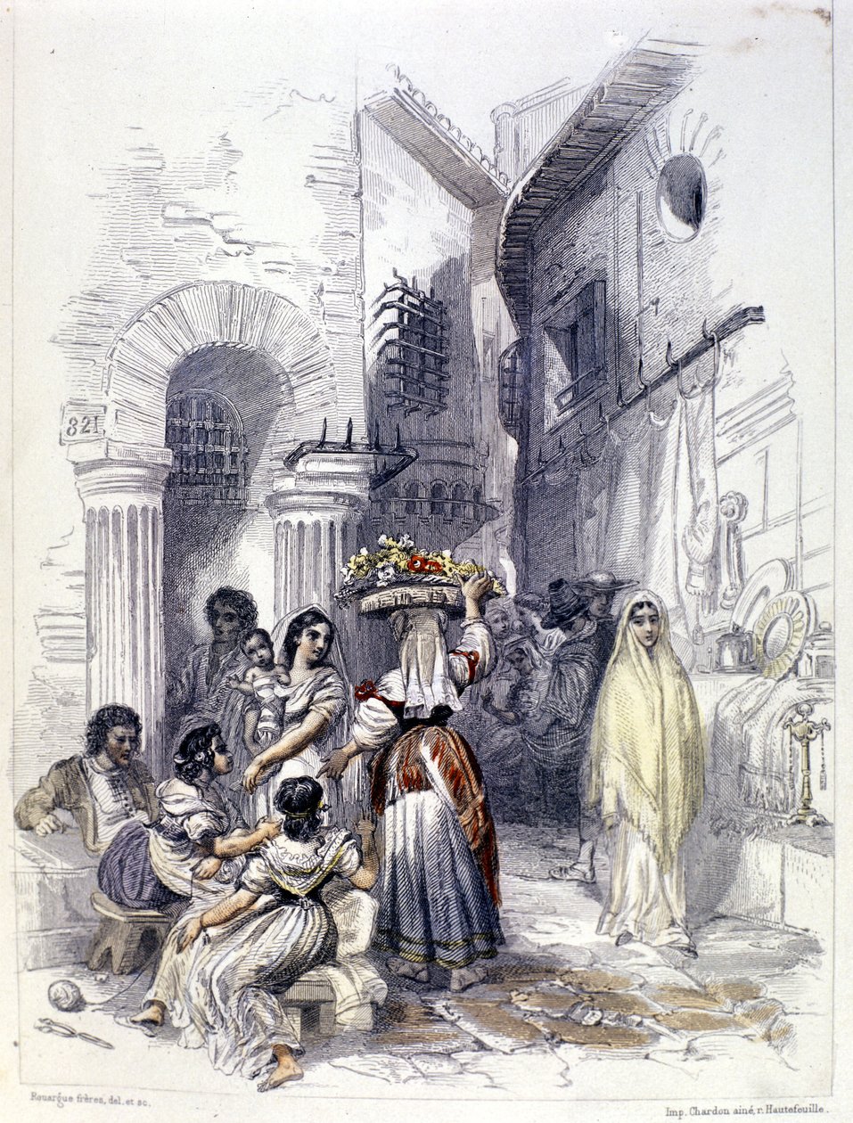 Utsikt over ghettoen i Roma i 1830. av Unknown artist