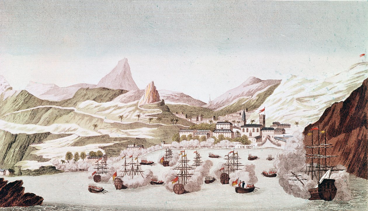 Utsikt over øya Saint Helena (gravering av Unknown artist