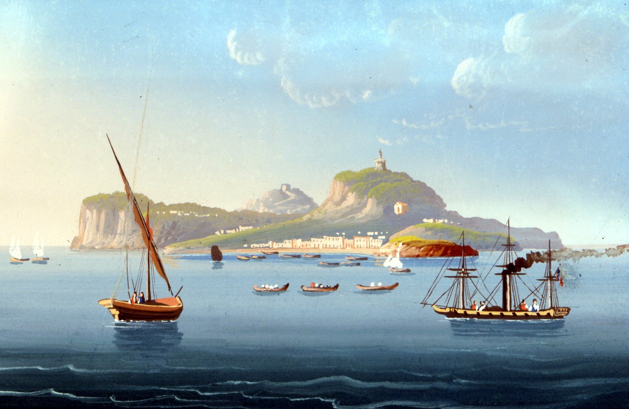 Utsikt over øya Capri. 1830. Anonymt maleri av Unknown artist