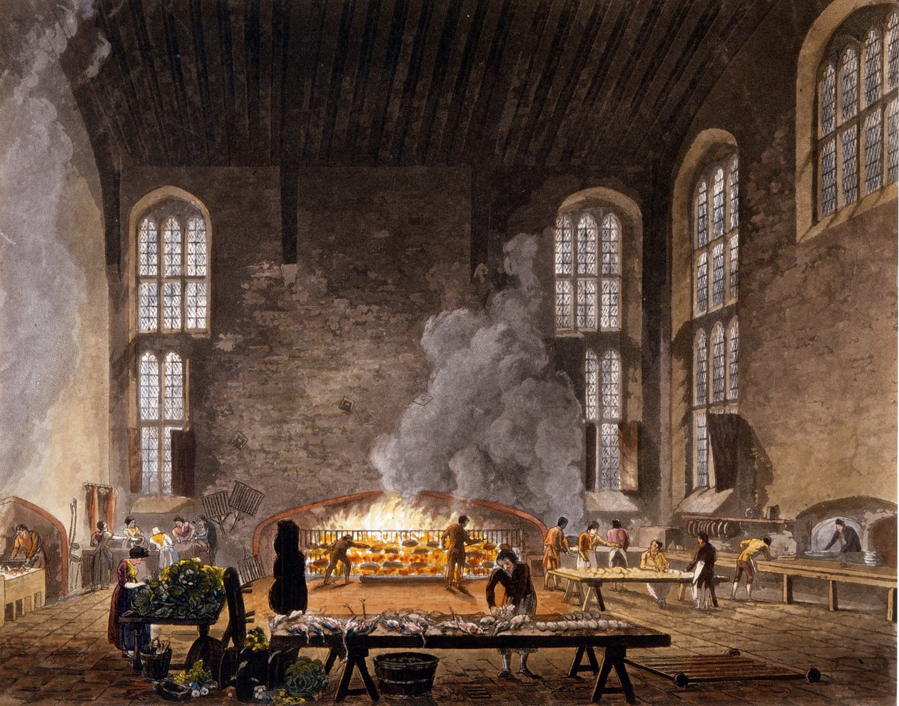 Utsikt over kjøkkenene til Christ Church, Oxford University. 1850 av Unknown artist