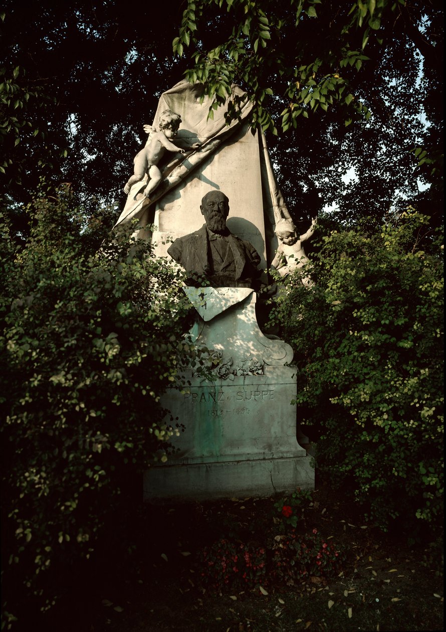 Utsikt over graven til den østerrikske komponisten og dirigenten Franz von Suppe (1819-1895) på den sentrale kirkegården i Wien (Zentralfriedhof), Østerrike av Unknown artist