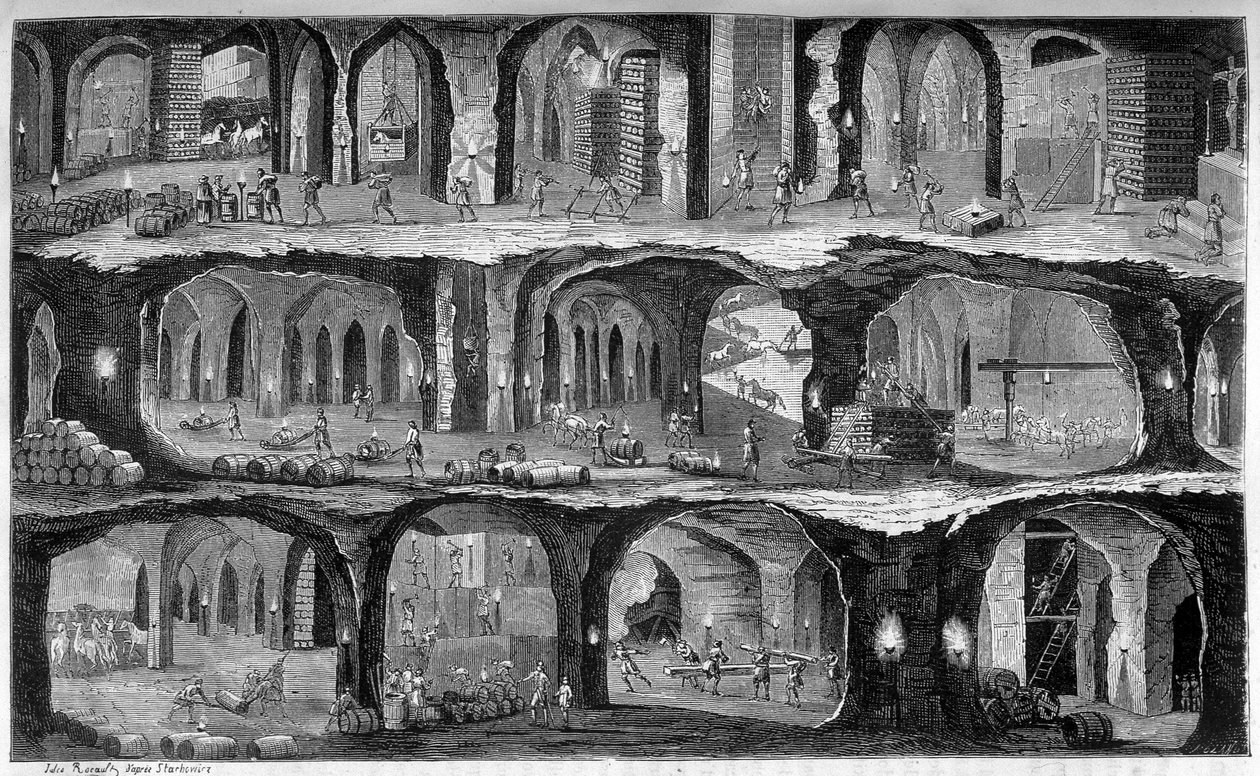 Utsikt over underjordiske arbeider i saltgruvene i Wieliczka, Galicia. I "" Les wonders de l