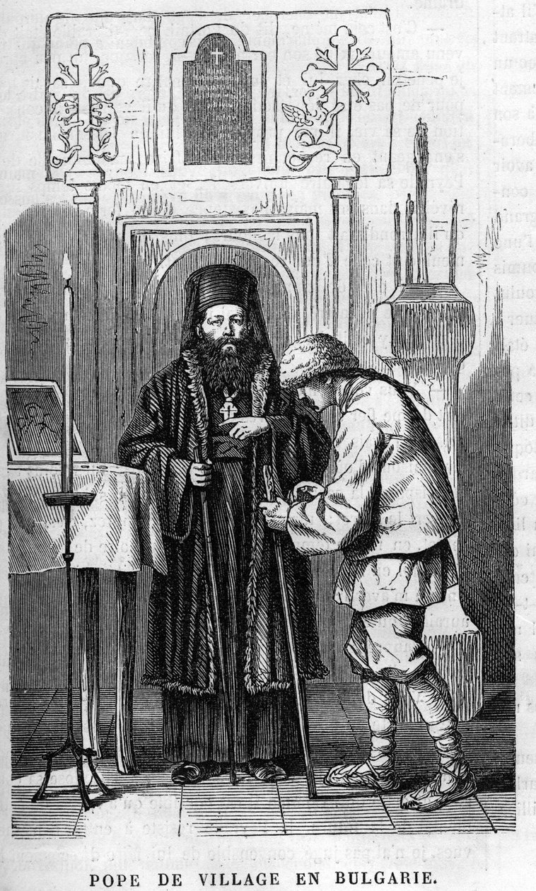 Village Pope in Bulgaria av Unknown artist