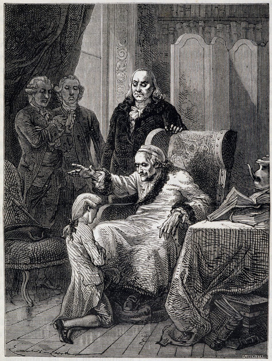 Voltaire benker Franklins barnebarn - i "" L
