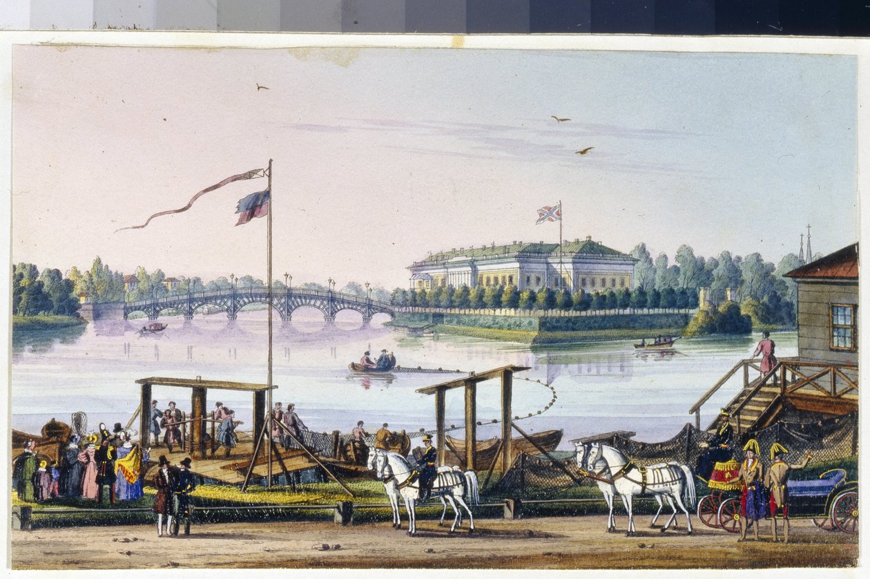 Utsikt over palasset på Kamenny Island i St. Petersburg (Album of Marie Taglioni av Unknown artist