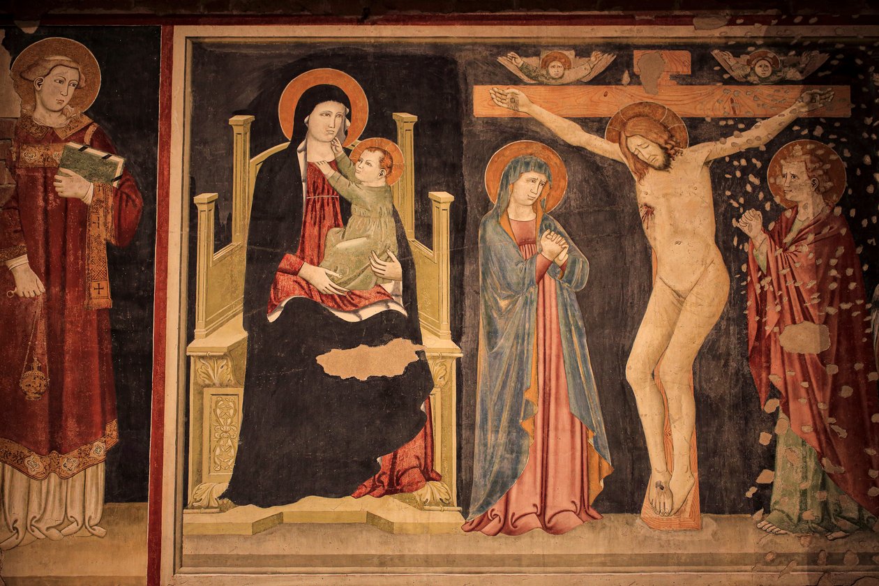 Veggfresker i San Zeno Maggiore. Verona av Unknown artist