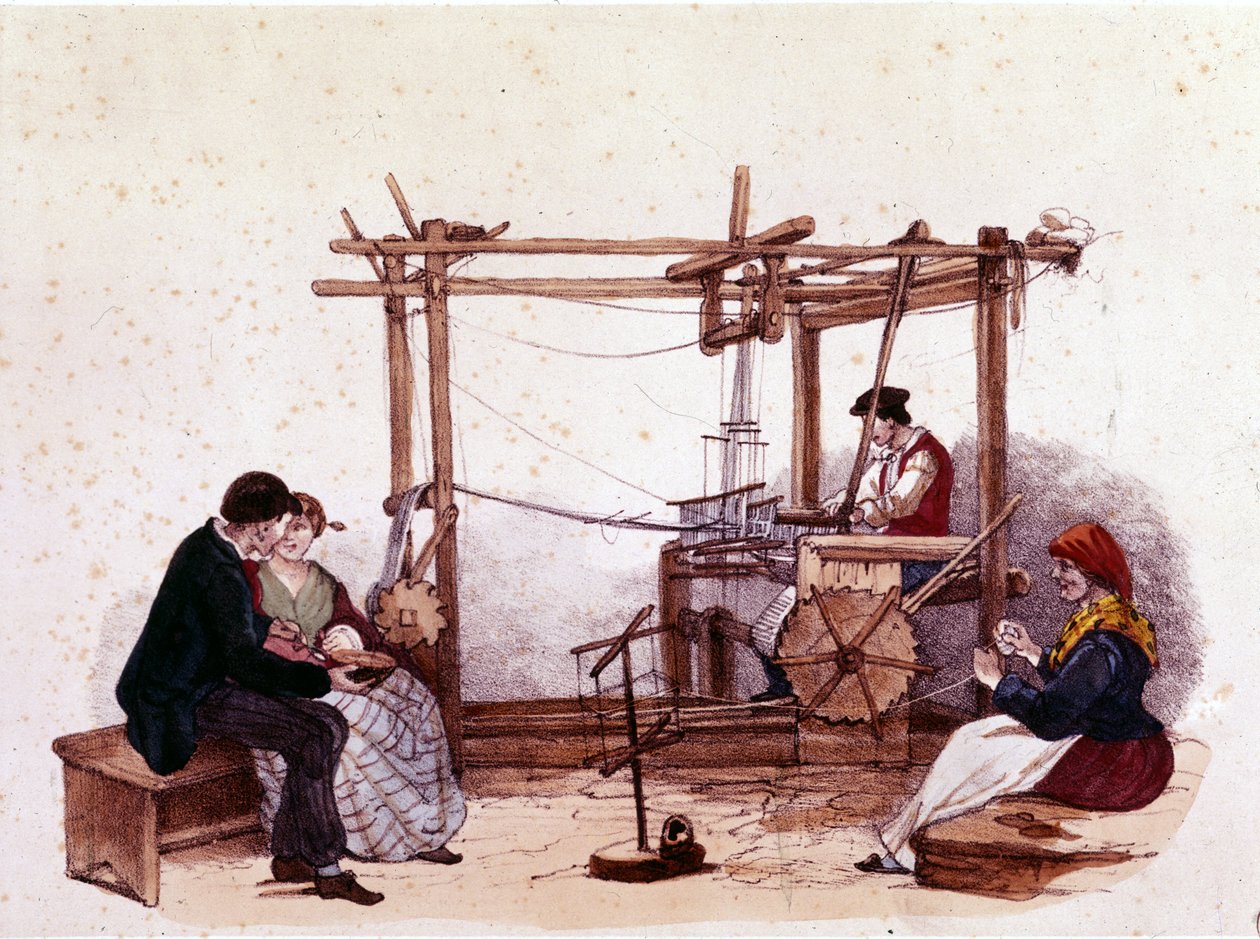 Veving på 1800-tallet. av Unknown artist
