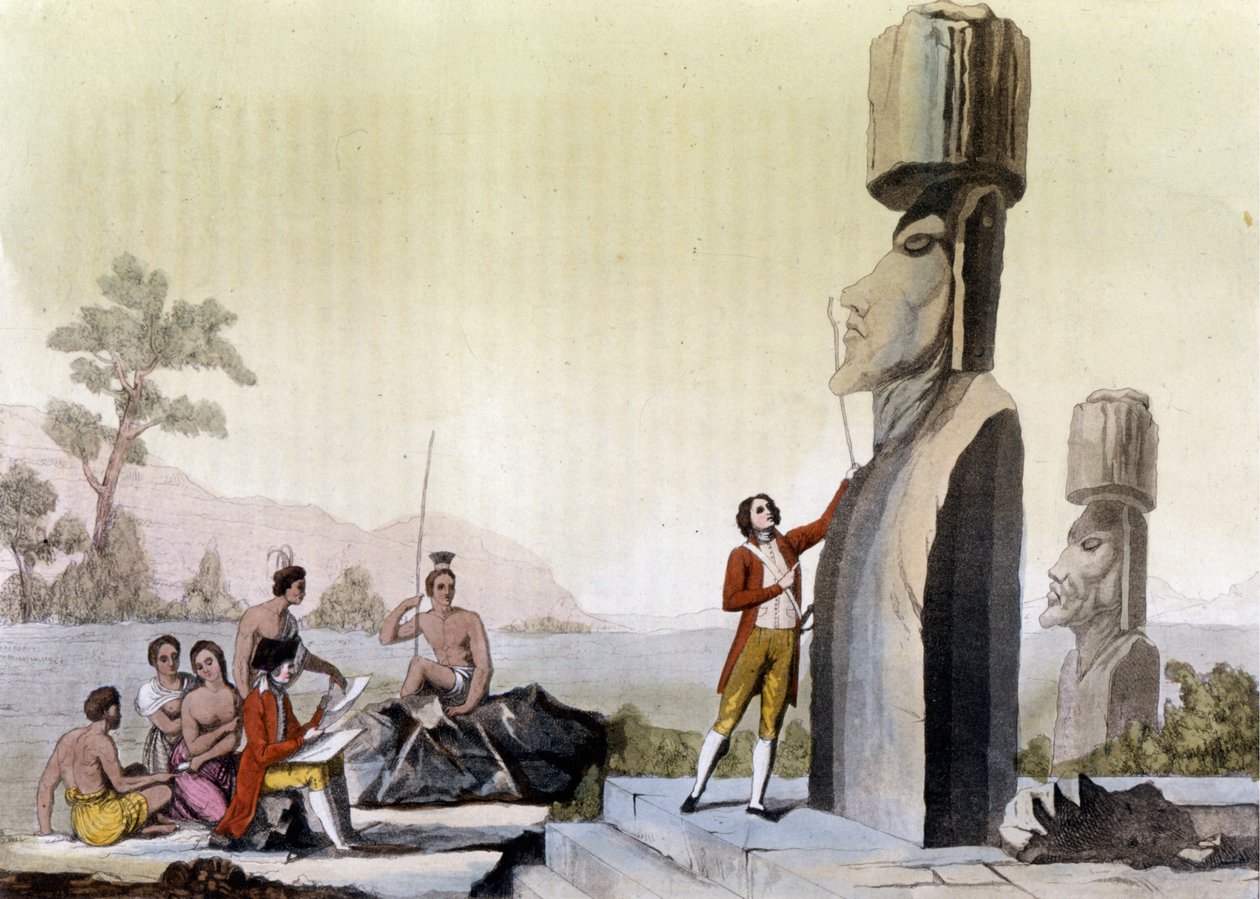 Vestlendinger (inkludert Jean-Francois Galaup, greve av La Perouse (Jean Francois Laperouse av Unknown artist