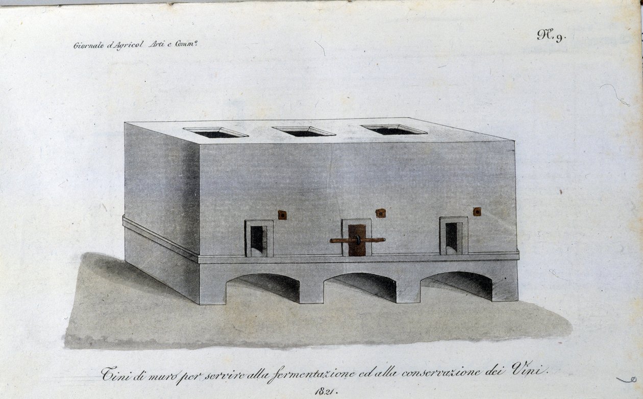 Vingjæringstank. Plate hentet fra "" Journal of agriculture, arts and techniques "" (Revue d