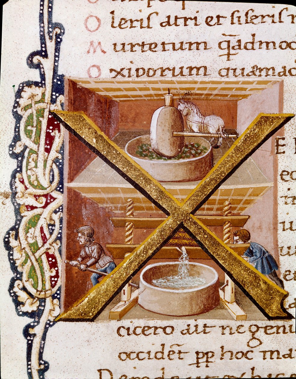 Fungerer i et oljefabrikk (miniatyr av Unknown artist
