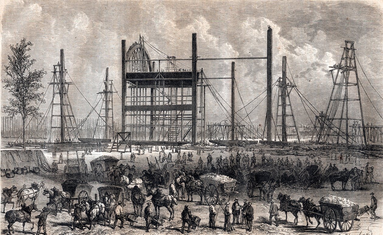 Verk fra Mars-feltet i Paris i slutten av april 1866 - gravering av 1867 av Unknown artist