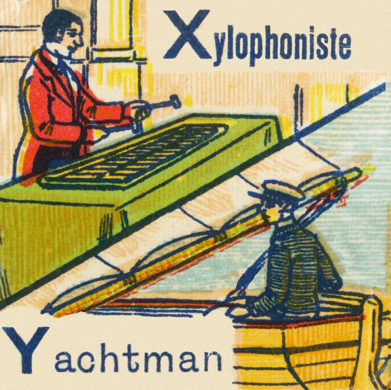 X som xylofonist Y som Yachtman av Unknown artist