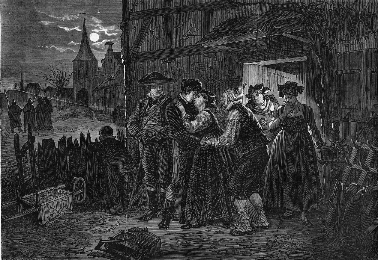 Unge Alsace emigrerte for å unnslippe prøyssisk militærtjeneste. av Unknown artist