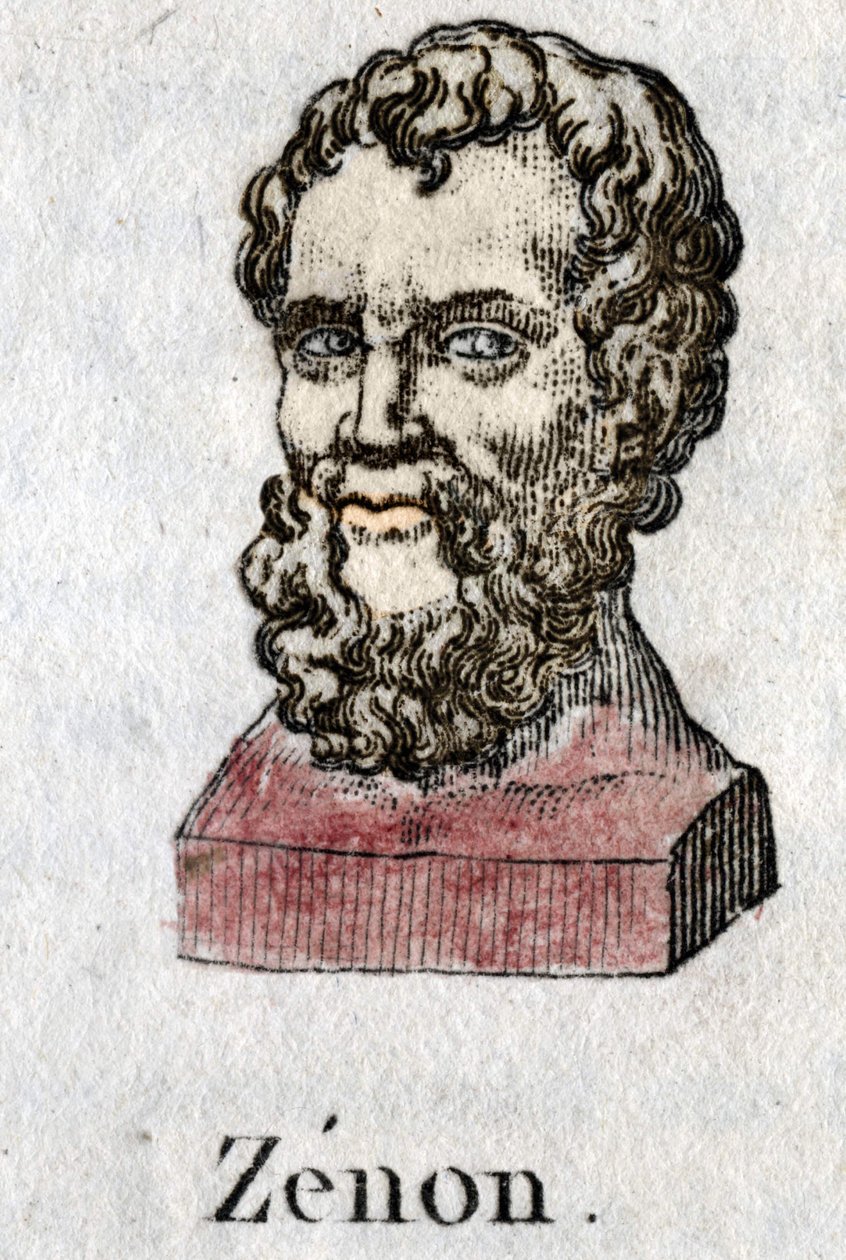 Zeno of Cition (v. 335 - v. 264 f.Kr.), gresk filosof. gravering av 1822. av Unknown artist