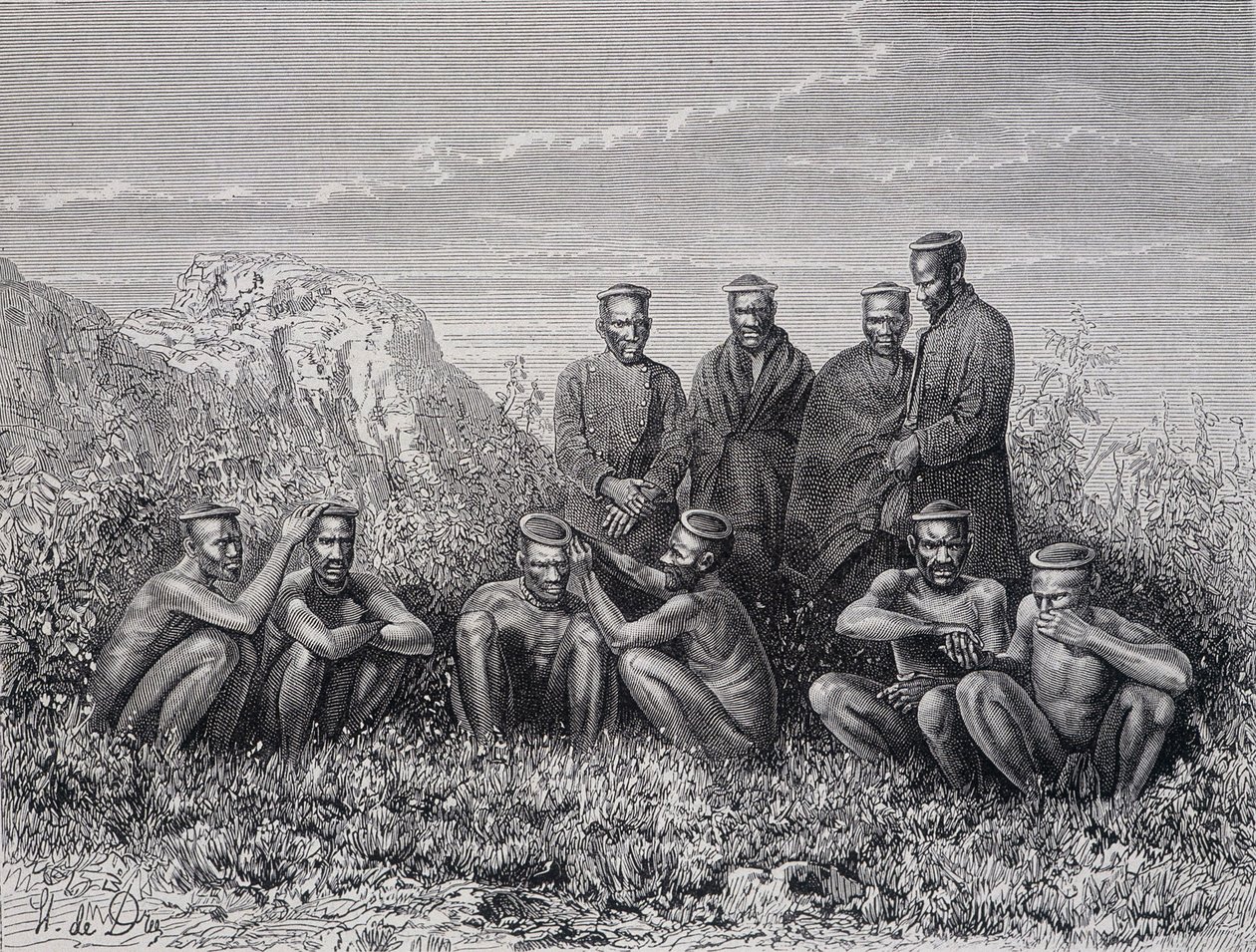 Zulu Cafres (Ring-Kop-stamme) av Unknown artist