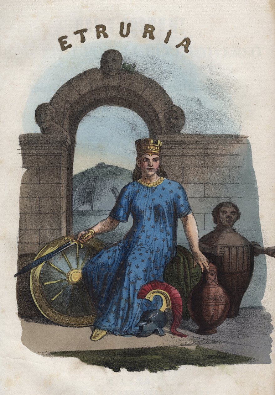 allegory of Etruria - engraving from “” Usi e Costumi di Tutti i Popoli dell