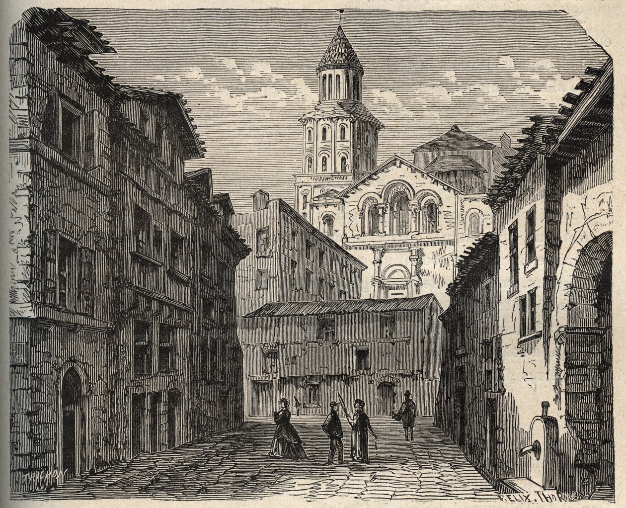 cathedrale Saint-Front - Perigueux - Dordogne - France - (Saint Front) engraving in “” PATRIE”” - DESCRIPTION PECTUREQUIREQUE DE LA FRANCE EN 6 VOLUES BY LUCIEN HUARD - end 19th century av Unknown artist