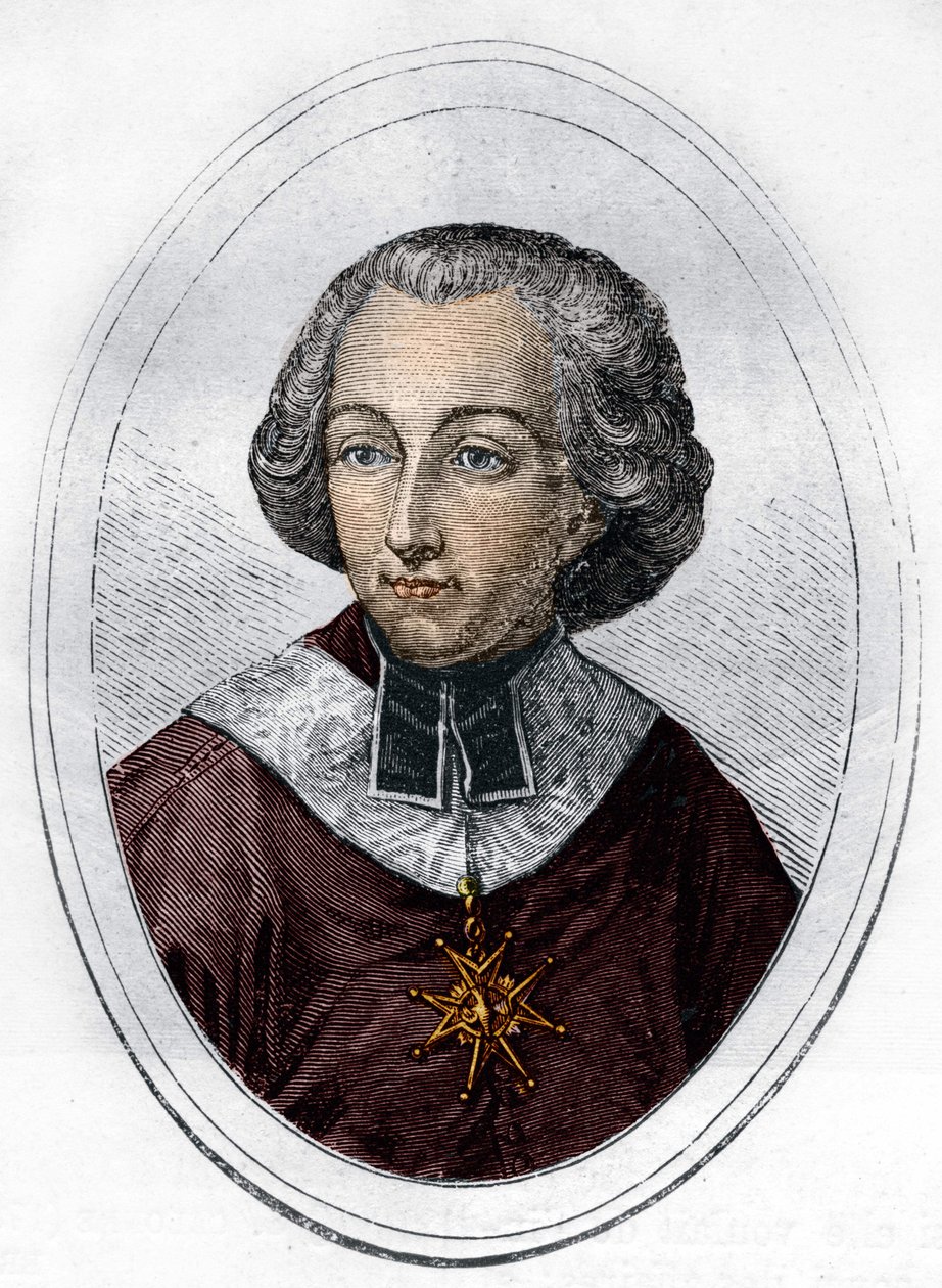 portrett Etienne de Loménie de Brienne (1727-1794), fransk prelat og politiker. Gravering fra 1866. av Unknown artist