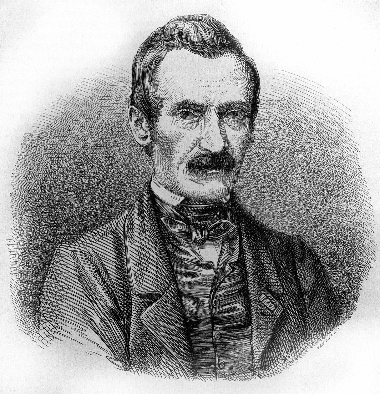 portrett av Alexandre Calame. Sveitsisk maler og gravør (Vevey av Unknown artist