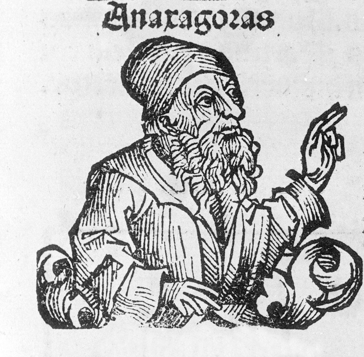 portrett av Anaxagoras av Clazomenae. på gresk Anaxagoras gresk filosof (500 til 428 f.Kr.) 1800-tallet (gravering) av Unknown artist