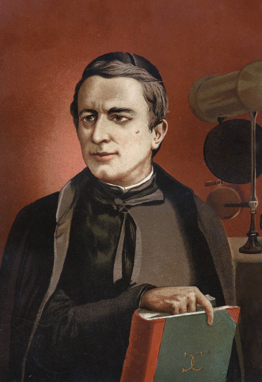 portrait of Angelo Secchi, Italian astronomer (1818 - 1878), founder of spectroscopy. based on hombres y Mujeres celebres. Barcelona 1877. av Unknown artist