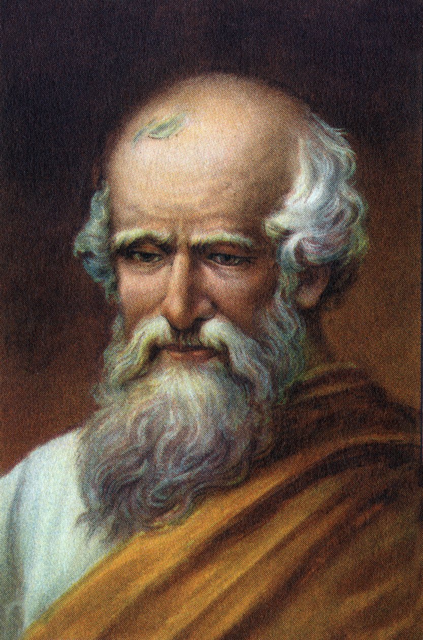portrett av Arkimedes fra Syracuse, gresk vitenskapsmann fra Sicilia, fysiker, matematiker og ingeniør. av Unknown Artist
