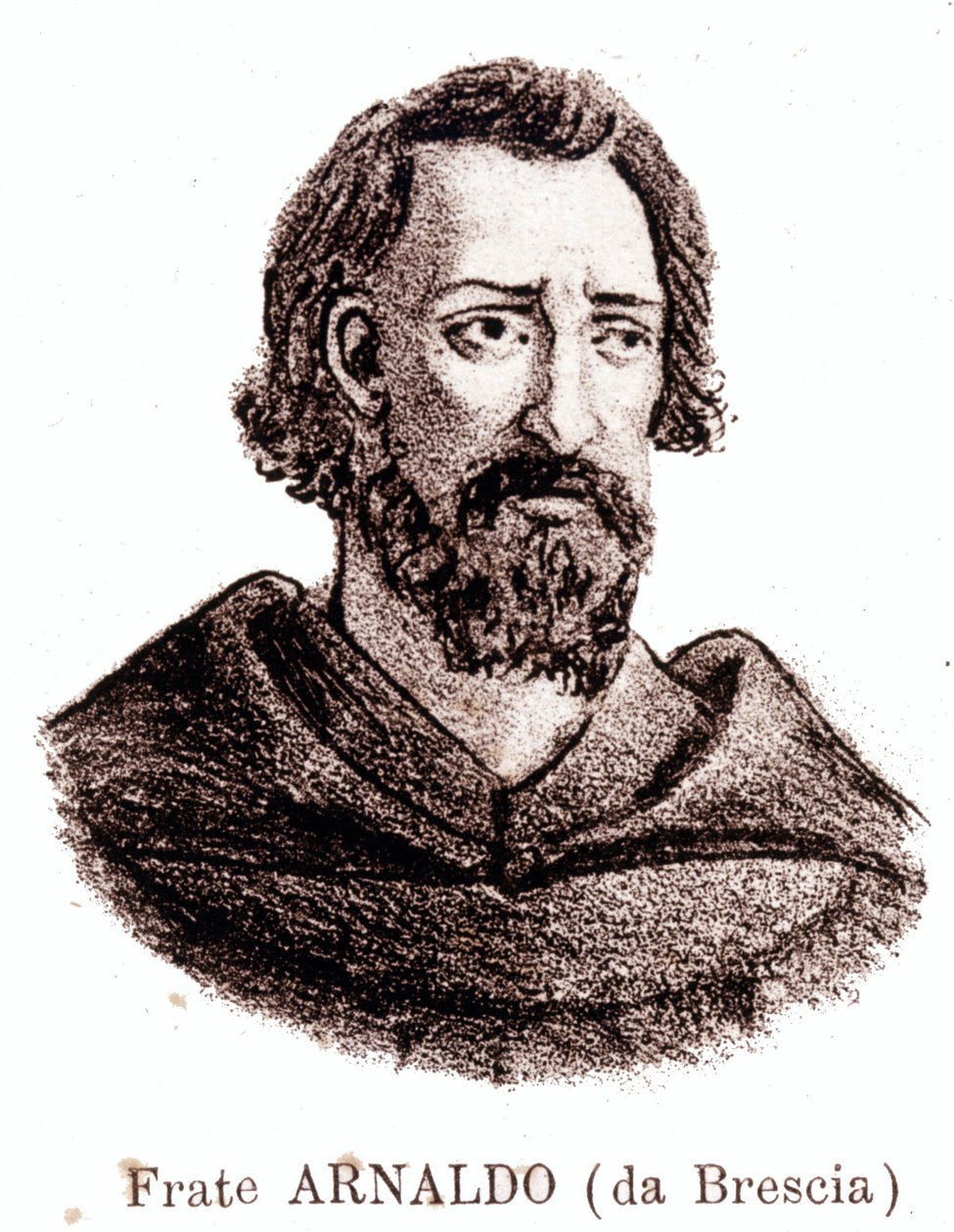 portrett av Arnaud de Brescia (Arnaldo da brescia) (1090 - 1155), italiensk politisk og religiøs reformator. av Unknown artist