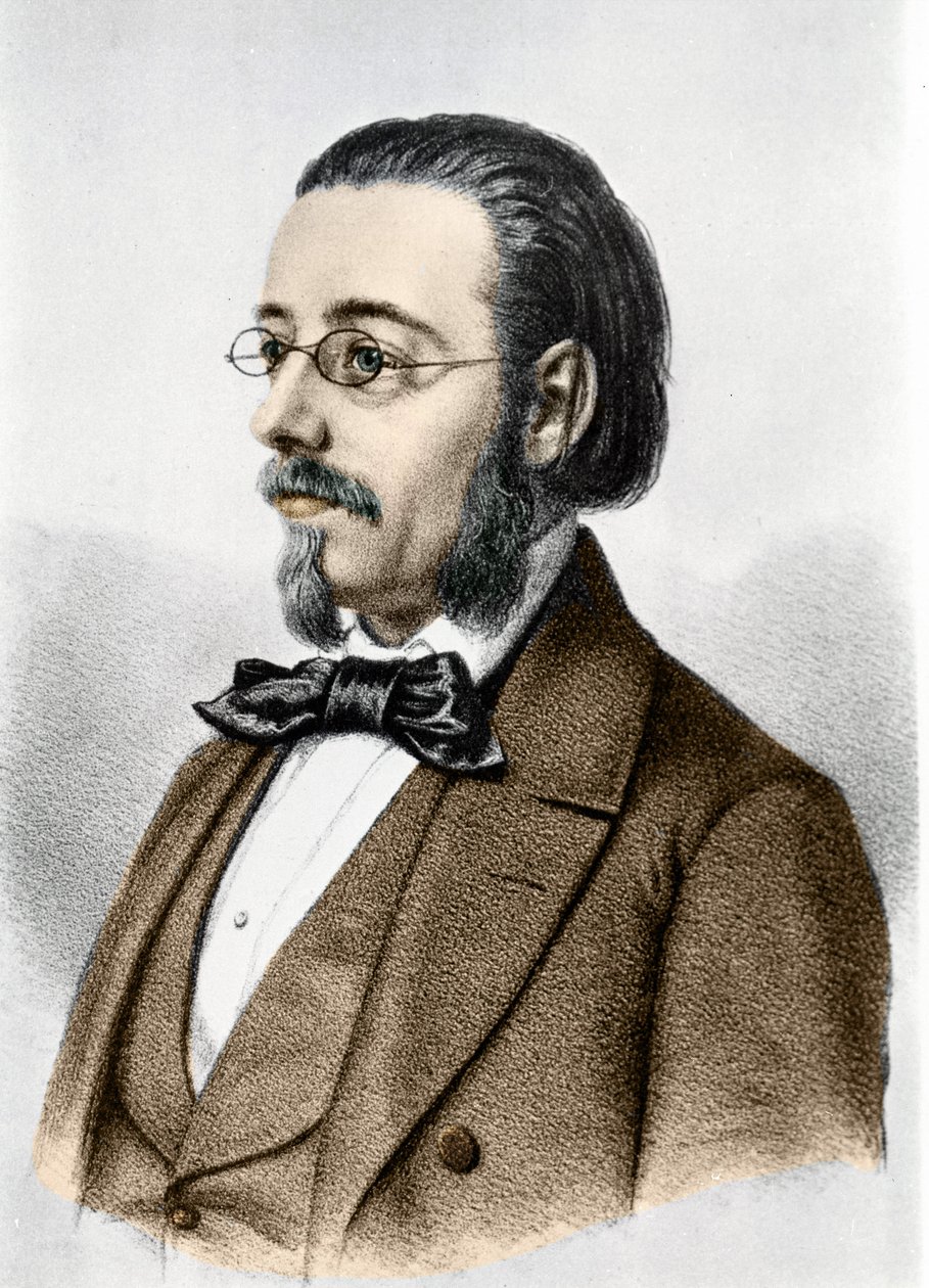portrett av Bedrich Smetana (1824-1884), tsjekkisk komponist og pianist. av Unknown artist